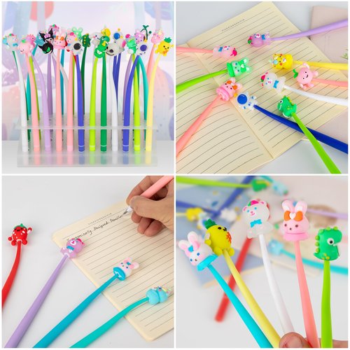 PGPBW 30 Squishy Pens for Kids,Cute Fun Pens for Kids, Stress Relief Bobblehead Pen, Party Favors for Kids,Birthday Gifts for Boys & Girls,kids Classroom Prizes