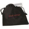 Hair Dryer Bag, 12x12In, Black, Cotton/Poly