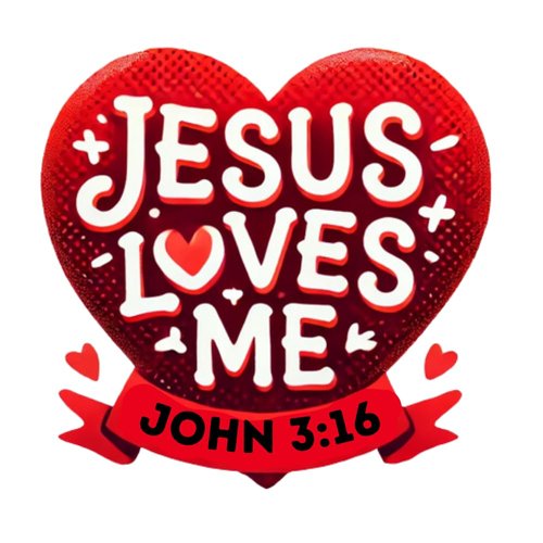 Jesus Loves Me Temporary Tattoos, Red Heart Design, 1.5" x 1.5", Pack of 50