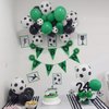 Soccer Party Decorations Balloon, 12 Inch Soccer Balloons 50Pcs Green and Black Latex Balloons with Soccer Printed Balloons for Men Boys Kids Soccer Party Baby Shower Sports Theme Party Decor