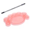 siyuwuro 5Pcs ABS Makep Palette Nail Painting Palette with Stainless Steel Stirring Rod Nail Tool Set, Nail Art Polish Painting Mixed Color Palette