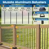 Muzata 2Pack 4x4 Aluminum Post Caps Post Cover Pyramid Black Post Caps for 4x4 Nominal Wood Post (Actual 3.5"x 3.5") Powder-Coated Fence Post Cap for Wood Fence Deck Railing WT06