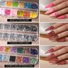 FANDAMEI Nail Art Kit, Nail Design Tools Kit with Nail Art Brushes, Nail Dotting Tools,Fine Glitter,Nail Butterfly, Nail Heart Glitter Sequins, Nail Foil Flakes, Nail Art Rhinestones, Nail Dust Brush