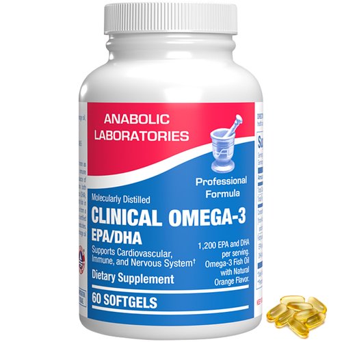 Clinical Omega 3 Fish Oil Supplement with EPA and DHA - 60 Orange Flavored Softgels for Heart, Im...
