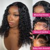 VELOMA 14inch Deep Wave Curly Bob Wigs Human Hair 13x4 Hd Lace Front Bob Wig Human Hair For Women 180% Density Pre Plucked With Baby Hair Short Curly Bob Lace Front Wig Human Hair Natural Hairline
