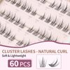Lash Clusters D Curl 9-12mm Mixed DIY Eyelash Extensions 60PCS Cluster Lashes Individual Eyelash Wispy Natural Lash Extensions DIY at Home