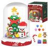 Christmas Tree Snowman Building Blocks, 516 PCS Toy Building Sets Christmas Decor, Christmas Ornament Building Kit with Dust Cover, Christmas Tree Toy Stocking Stuffers for Kids Adults
