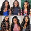 GMNSTAR 13x6 Lace Front Wigs Human Hair 200 Density Body Wave HD Lace Frontal Wigs for Black Women Glueless Wigs Human Hair Pre Plucked with Baby Hair 28 Inch