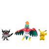 Pokémon Battle Figure 3 Pack - Features 2-Inch Pikachu and Perrserker and 3-Inch Hawlucha Battle Figures