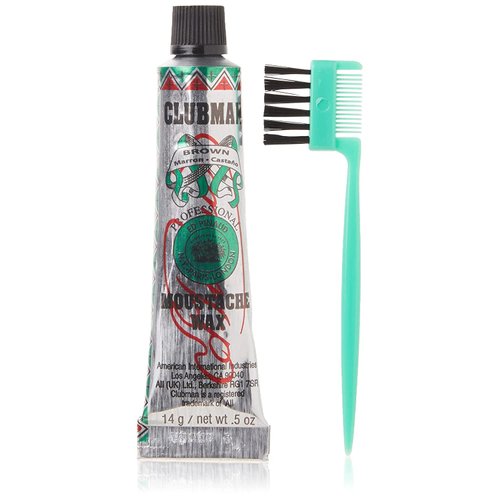Clubman Moustwax W/Brush Brown (2 Pack)