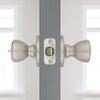 Kwikset Tylo Entry Door Knob with Lock and Key, Secure Keyed Handle Exterior, Front Entrance and Bedroom, Satin Nickel, Pick Resistant SmartKey Rekey Security and Microban