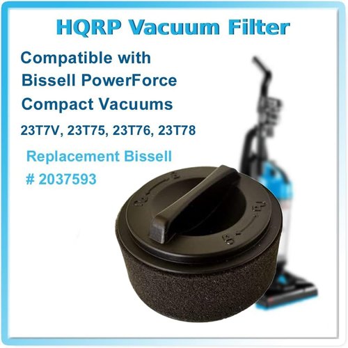 HQRP 2-Pack H12 Circular Filter Set compatible with Bissell PowerForce Compact 23T7V; 23T75, 23T76, 23T78 Vacuum Cleaner