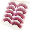 Burgundy False Eyelashes Red Lashes Colorful Eyelashes Easter Halloween Colored Eye Lashes Faux Mink Long Dramatic Eyelashes MUQIU37 Party Fake Eyelashes Extensions Makeup Tools (MQ303-Burgundy)