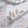 Music Notes Nail Stickers 3D Self-Adhesive Nail Decals Colorful Music Note Nail Art Supplies for Nail Designe with Musical Instrument Patterns Nail Tattoos for Women Girls 2 Sheets