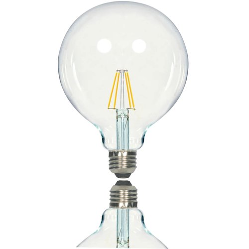 Satco S9566 Medium Bulb in Light Finish, 6.50 inches, 810Lm/Meduim Base, Decorative Globe G40-Shape