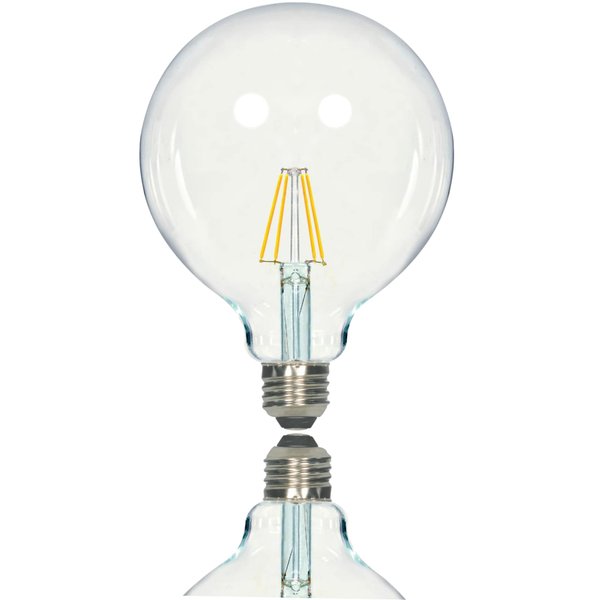 Satco S9566 Medium Bulb in Light Finish, 6.50 inches, 810Lm/Meduim Base, Decorative Globe G40-Shape