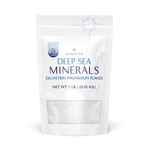 LA SALT CO Deep Sea Minerals Magnesium Bath Flakes, Zechstein Inside, Natural Bathing Alternative to Epsom Salt | Fast Absorbing Body & Foot Bath Soak for Relaxation & Muscle Relief | 1 LB