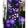 6 Pack Purple 22 Inch 4D Foil Balloons Big 360 Degree Round Sephere Mylar Balloons Mirror Finish Metallic Balloons for Wedding,Birthday,Bachelorette,Baby Shower Decorations Party Supplies