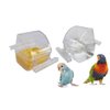 ORIBUKI 2 Pack Bird Feeders for Cage No Mess Parakeet Food Bowl with Cover Clear Hanging Parrot Water Dispenser Perch Cup Waterer Bird Dishes Seed Cage Cups Slot Replacement Feeder Bowls