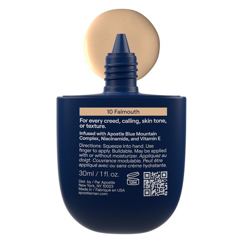 APOSTLE Reclaim Tinted Moisturizer for Men (10 Falmouth) - Niacinamide, Vitamin E, Squalane, Hyaluronic Acid, Tinted Face Moisturizer For Men. Hydrates, Evens Skin Tone, Reduces Fine Lines, 1 Fl. Oz.