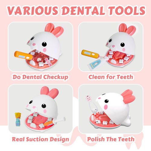 Dentist Kit for Kids - 31 Pcs Doctor Kit for Toddlers 3-5 Pretend Play Kit Toys for Role Play Pretend Playset Kit for Toddlers - Gifts Easter Basket Stuffers for 3-7 Years Old Girl