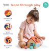 Mentari Toys - Shape Sorter House - Wooden Shape Sorter Toy for Toddlers - Activity Toy with 5 Shapes and Removeable Lid - Boost Fine Motor Skills and Shape Recognition - Educational Toy - Age 12m+