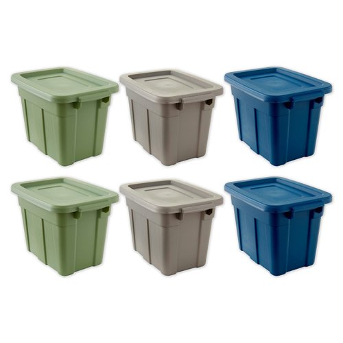 Organize Your Home Small Spaces Colorful Storage Bins with Lids, 6 Pack, Stackable Small Plastic Containers for Organization and Storage, Great for Home or Office, 1.7 Quart Bins with Lids