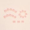 Short Press on Nails French Tip Fake Nails Short Coffin Shaped Glue on Nails with Designs Full Cover White Nail Tips False Nails Glossy Nude Acrylic Nails for Women and Girls DIY Nail Salon, 24PCS