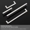 Probrico 5 Pack Brushed Satin Nickel Cabinet Handles Hole Centers 7-1/2 inch 192mm Stainless Steel Drawer Pulls Square Corner Bar Kitchen Cabinet Pulls