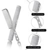 Metal Hair Comb, 2 Pcs Space Aluminum Styling Comb Set Professional Flat Iron Fine Tooth Comb Alloy Metal Hair Cutting Comb Anti-static Hairdressing Comb Parting Comb for Women Men Barber Supplies