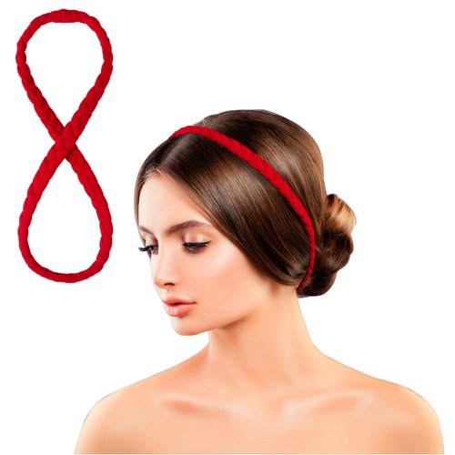Sage Sultana Braided Headbands for Adults - Stretchy Hair Bands Hair Accessories for Yoga Workouts Gift for Her (red)