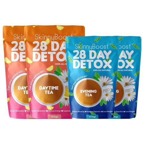 28 Day Detox Tea Kit- (2 PACK) - 2 Daytime Teas, 2 Evening Detox Teas Non GMO, Vegan, All Natural...