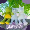 WILD BABY Cat Stuffed Animals, Warmie for Kids, 12 Inch, Microwavable, Heatable Clay Beads, Squishmallow Plush Pal with Dried Lavender Aromatherapy, Soft & Cuddly, Kids Gifts Box Ready