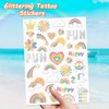 118 PCS Unicorn Rainbow Temporary Tattoo Kids, Glitter Crown Fake Tattoo for Girls’ Party Favors Kids Birthday Supplies Decorations, Princess Tattoos Sticker for Kids 6 7 8 9 10 year