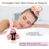 3 Sets Overnight Heatless Curls Blowout Rods Silk Hair Curlers to Sleep in Satin Heatless Curling Set Zero Heat Bun Bons with Bonnet Cap No Heat Headband Roller Wrapper FPink