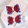 Vsdski 2pcs 4th of July Bow Hair Clips Independence Day Hair Accessories for Girls USA Flag Hair Bows Clips Red Blue White Glitter Bowknot Barrettes Alligator Clip Patriotic Holiday Party Outfit Decor