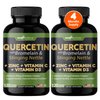 Quercetin with Vitamin C and Zinc - Nettle Quercetin - Quercetin 500mg - Quercetin with Bromelain - Zinc Quercetin + Vitamin D3 - 240 Veggie Caps - (Non-GMO, Gluten-Free, Vegan) 4 Month Supply