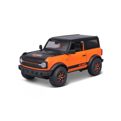 Maisto 2021 Ford Bronco Badlands Orange and Black Harley Davidson H-D Custom Series 1/24 Diecast Model Car