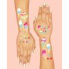 xo, Fetti Ice Cream Birthday Party Temporary Tattoos for Kids - 56 Glitter Styles | Dessert, Sweet Baby Shower Party Supplies, Arts and Crafts