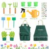 CUTE STONE Kids Gardening Tool Set, 20PCS Gardening Toys Includes Metal Rake,Fork,Trowel,Apron,Gloves,Watering Can,Tote Bag and Strickers, Garden Tool Kit for Kids, Outdoor Toys Gift for Boys Girls