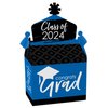 Big Dot of Happiness Blue Grad - Best is Yet to Come - Treat Box Party Favors - 2024 Royal Blue Graduation Party Goodie Gable Boxes - Set of 12