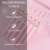 Shince Chance Nail Art Liner Brushes Set, 6Pcs Nail Art Design Brush Pen for Gel Polish Fine Drawing, Small Details Stripping Painting Nail Painting Pens, Acrylic Nail Art Design Tools, Pink