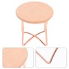 JOINPAYA Mini Dollhouse End Table: Miniture Wooden Home Furniture Round Side Tea Table Model for Living Room Bedroom Scene Decoration