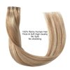 FUBILI seamless clip in hair extensions human hair Invisible PU Skin Weft Light Blonde Highlighted Golden Blonde hair extensions real hair 16 Inch 30g 5Pcs