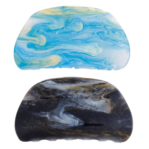 Cellulose Acetate Hair Claw Clips, 3.1 Inch Tortoise Shell Celluloid Hair Jaw Clip, Bling Starry Sky Design Tortoise Barrettes Claw Clips Hair Clamp for Women Ladies (2 Pack)