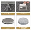 StackStorePlusMore China Storage Quilted Case for Dessert Plate, Bowls, Small Plate or Saucer - 8" W x 6" H - Gray - Includes 12 Felt Separators