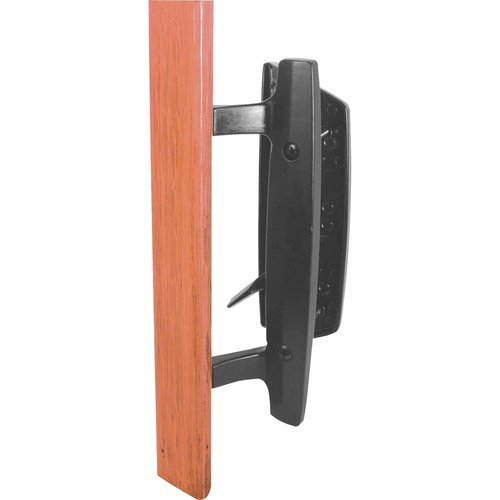 Prime-Line C 1131 Sliding Glass Door Handle Set – Replace Old or Damaged Door Handles Quickly and Easily – Black Diecast, Mortise/Hook Style, Fits 3-15/16” Hole Spacing (1 Set)