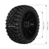 GLOBACT RC Truck Tires 12mm Hex RC Wheels and Tires with Foam Inserts for 1/10 Slash Tires Axial Losi Redcat Rc4wd HSP Tamiya HPI Kyosho RC Truck (4 Pcs)