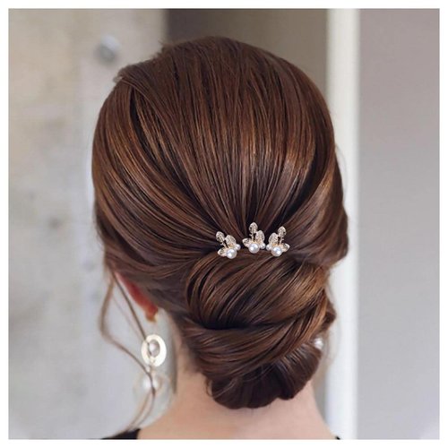 Andelaisi Pearl Wedding Hairpins Vintage Pearl Leaf Hair Pins Clip Gold Pearl Hair Pin Barrette Leaf Pearl Bride Hairpiece Decorative Hair Accessories for Women and Girls Hair Headdress(Style A)