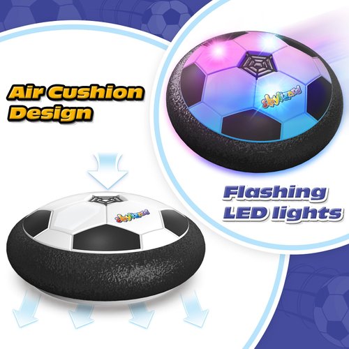 ShyLizard Hover Soccer Ball,Boys Toys Gifts for 3 4 5 6 7 8 Years Old,Air Power Kids Soccer Ball with LED Light,Hover Soccer Ball Indoor for Kids 3-5 6-8,Outdoor Indoor Game for Boys and Girls